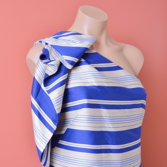 NWT Banana Republic One shoulder Striped Dress 2 - Picture 5 of 7